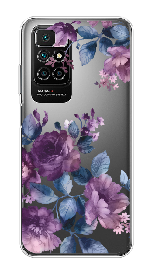 

Чехол на Xiaomi Redmi 10 "Purple Blossoms", Синий;фиолетовый, 311350-1