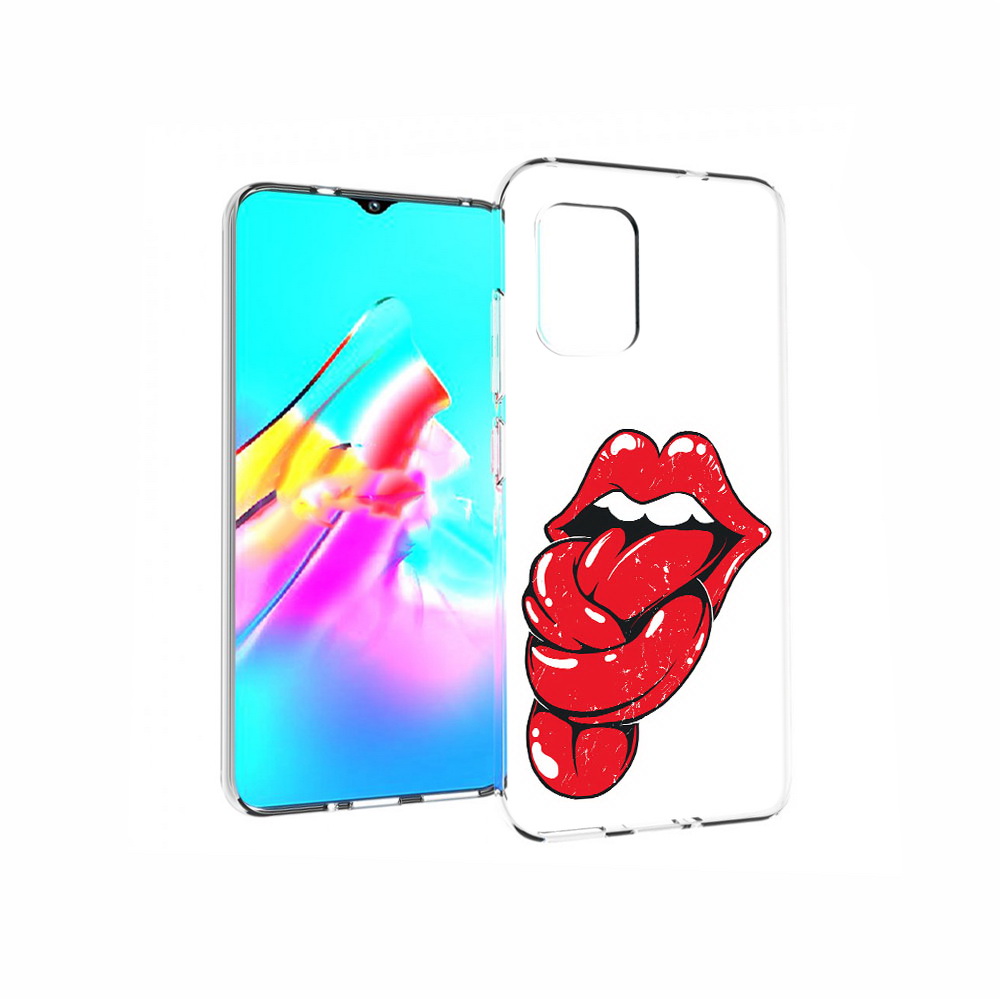 

Чехол MyPads Tocco для Asus Zenfone 8 яркие губы с языком, Прозрачный, Tocco