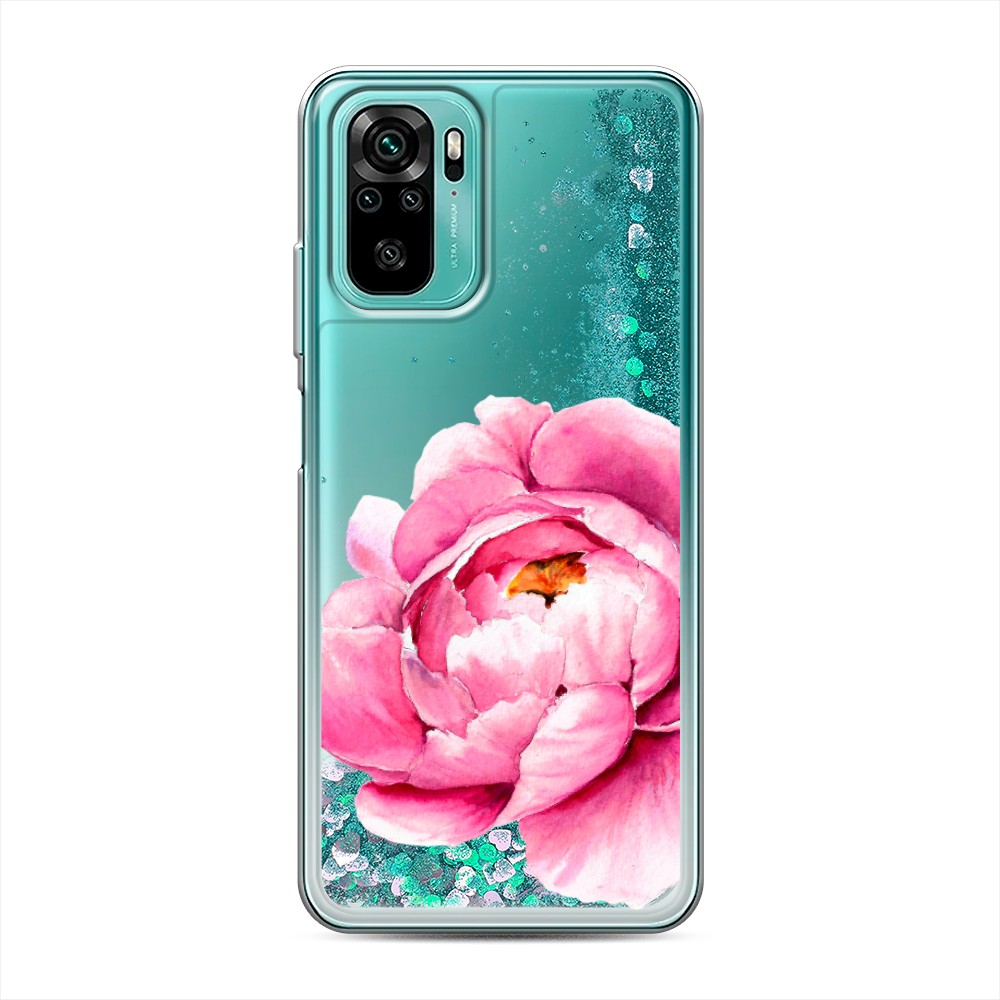 

Жидкий чехол с блестками "Прекрасный пион" на Xiaomi Redmi Note 10
