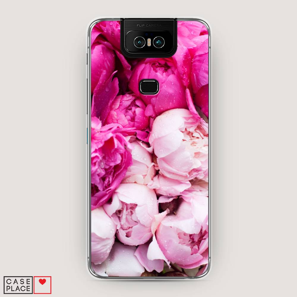 фото Чехол awog "пионы розово-белые" для asus zenfone 6 zs630kl