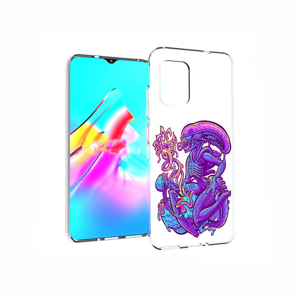 

Чехол MyPads Tocco для Asus Zenfone 8 чужой фиолетовый цвет, Прозрачный, Tocco