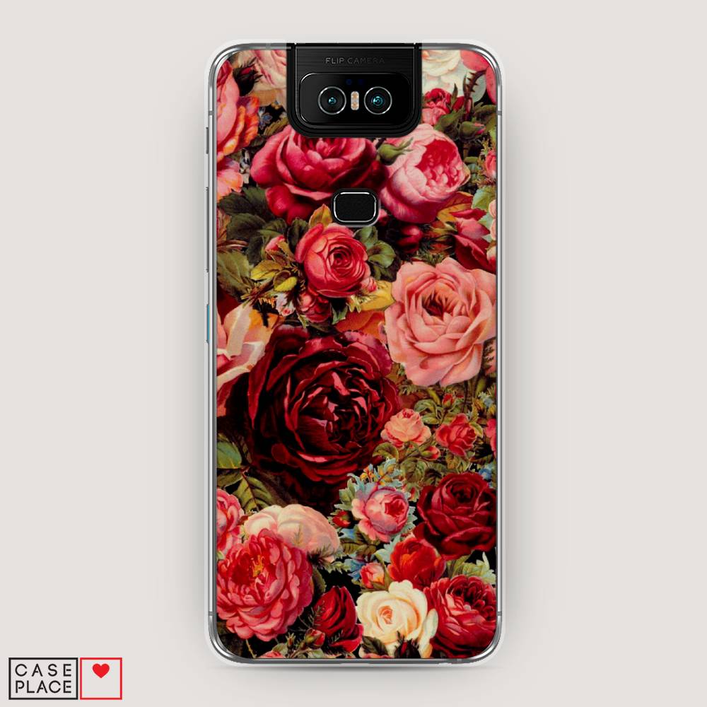 фото Чехол awog "розы винтажные" для asus zenfone 6 zs630kl