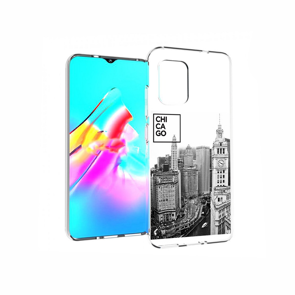 Чехол MyPads Tocco для Asus Zenfone 8 черно белый чикаго