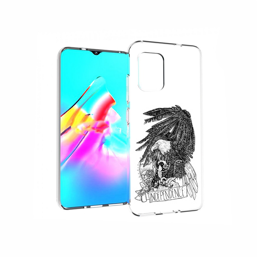 

Чехол MyPads Tocco для Asus Zenfone 8 черно белый сокол, Прозрачный, Tocco
