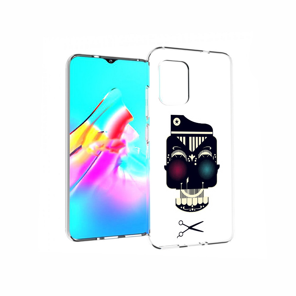 

Чехол MyPads Tocco для Asus Zenfone 8 черно белый скелет с яркими глазами, Прозрачный, Tocco