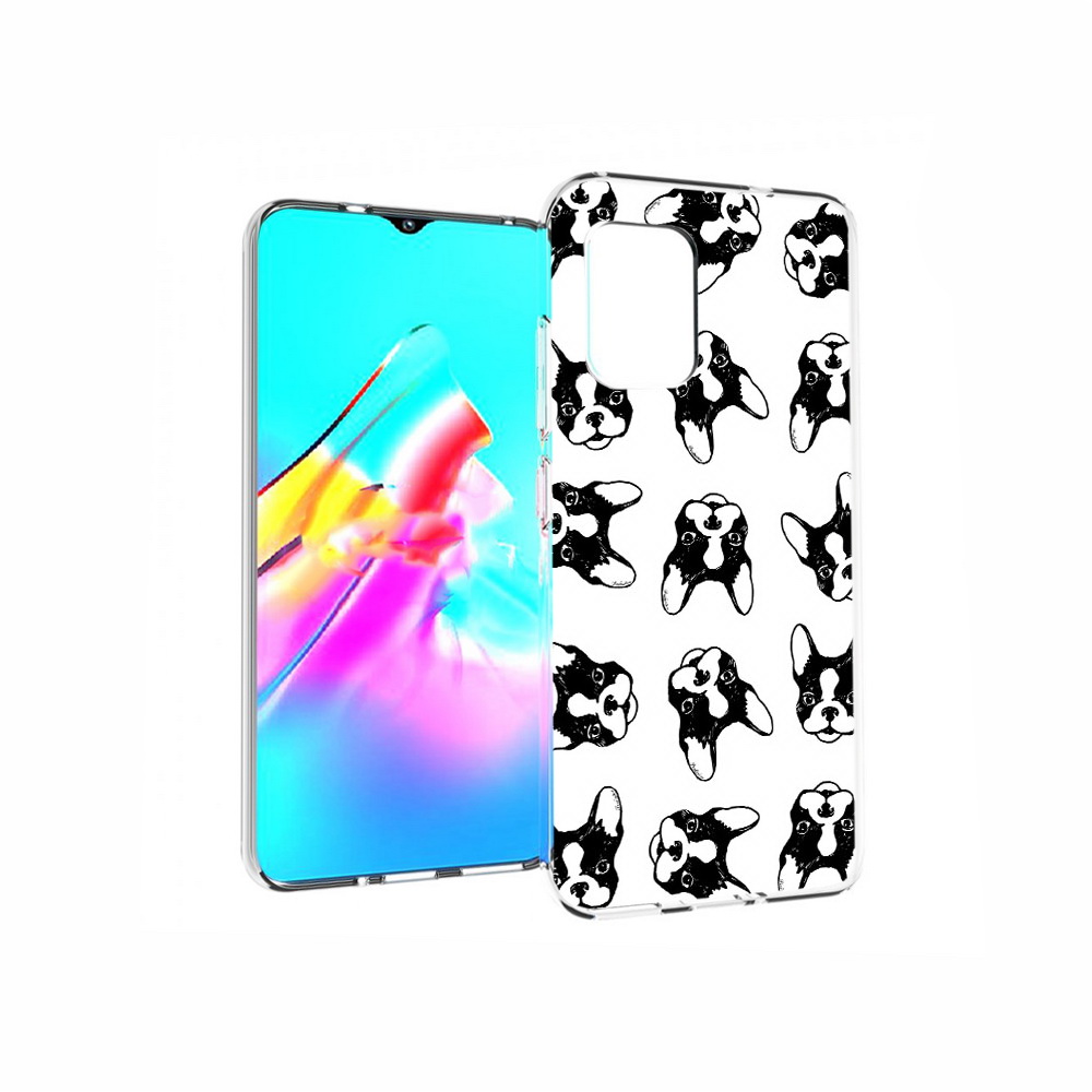 

Чехол MyPads Tocco для Asus Zenfone 8 черно белые собачки, Прозрачный, Tocco