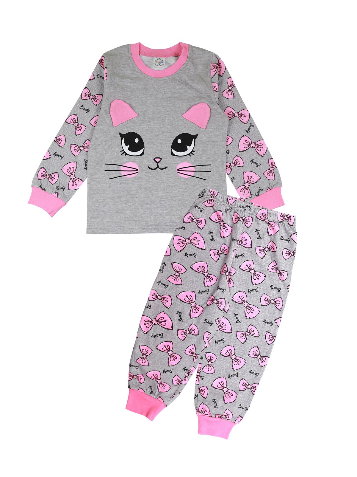 

Пижама для девочек Bonito kids цв. серый меланж р.116 6522-01, 6522-01