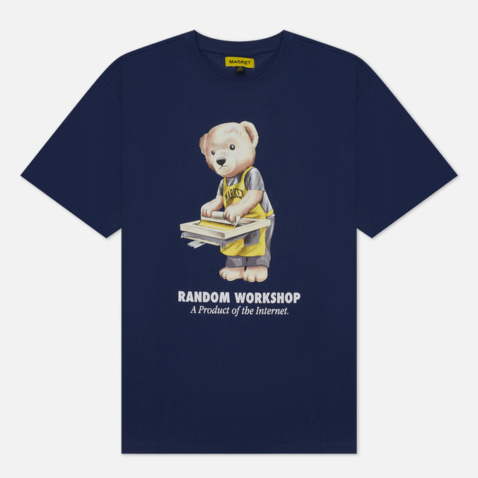 

Футболка мужская MARKET Random Workshop Bear синяя L, Random Workshop Bear