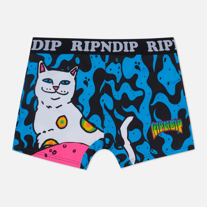 

Трусы мужские Ripndip Psychedelic Nermal Boxers синие XL, Psychedelic Nermal Boxers