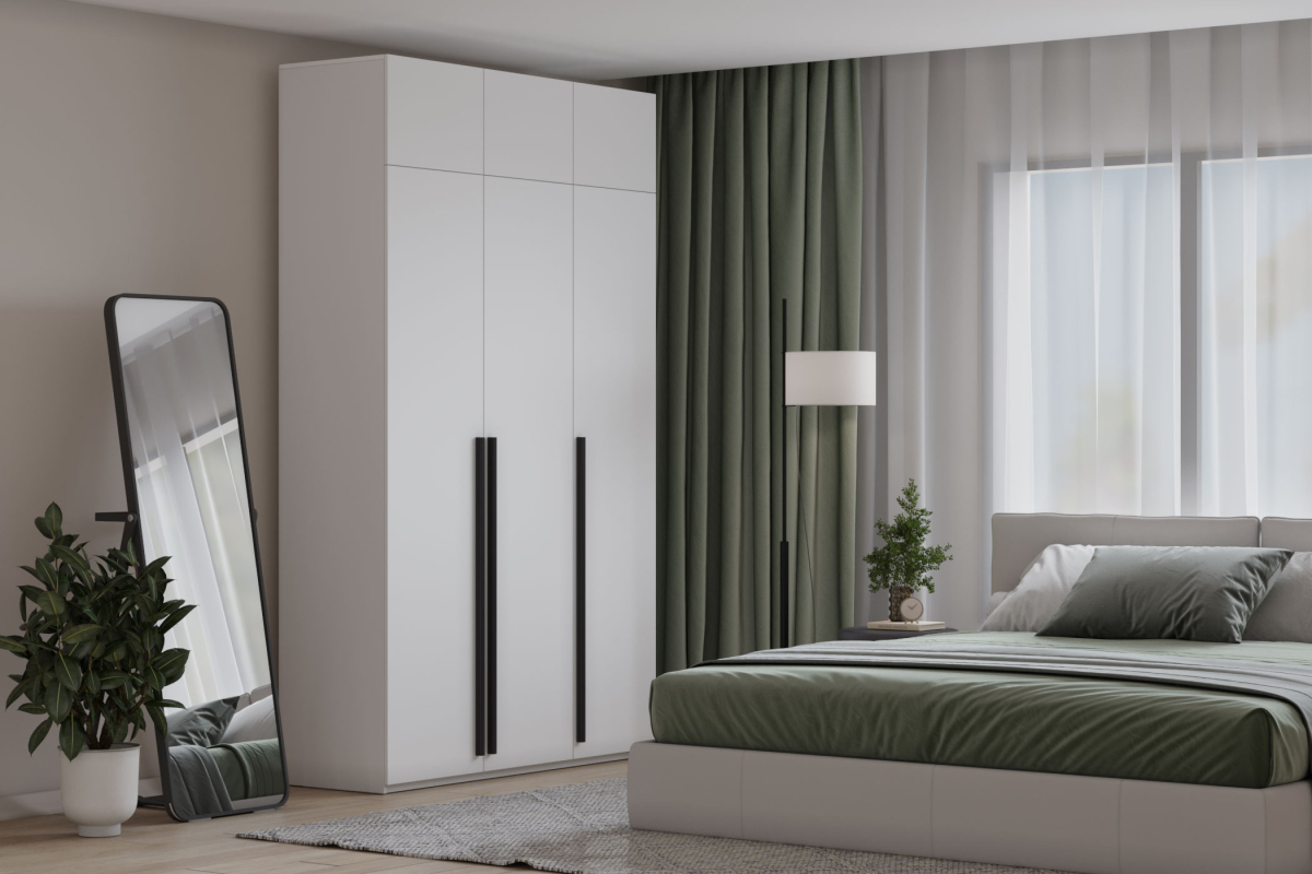 

Шкаф распашной Лорена Пакс-3 с антресолью Белый трёхдверный Мегамебель, Лорена-Пакс-3