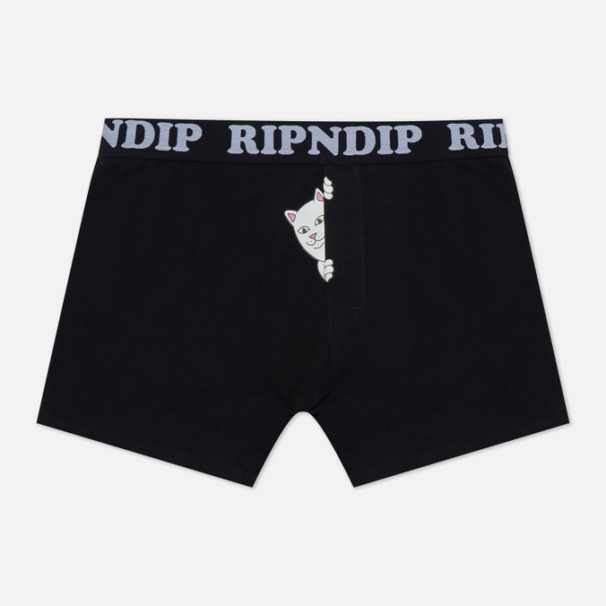 

Трусы мужские Ripndip Peek A Nermal Boxers черные XL, Peek A Nermal Boxers