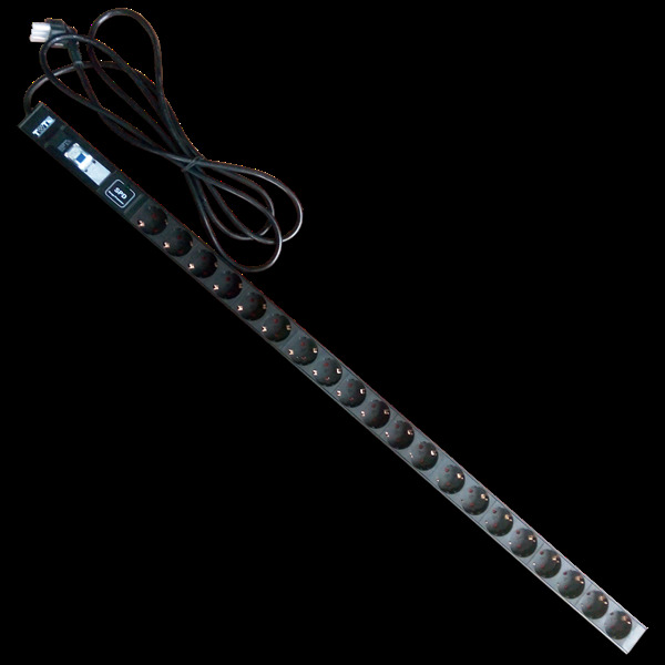 фото Вертикальный блок розеток, 20xschuko, 250v, 16a, шнур 3 метра, вилка schuko lanmaster
