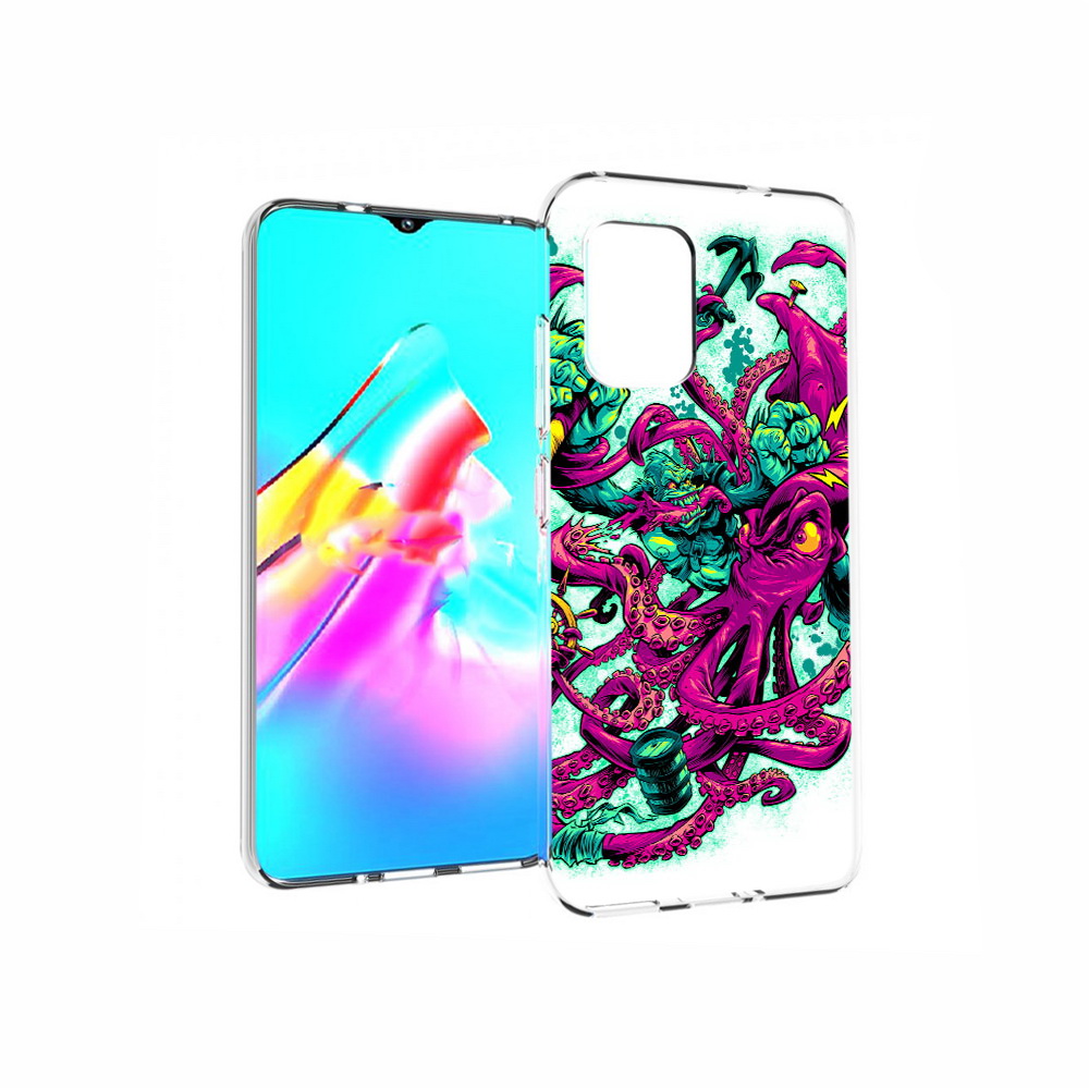 

Чехол MyPads Tocco для Asus Zenfone 8 фиолетовый кракен, Прозрачный, Tocco