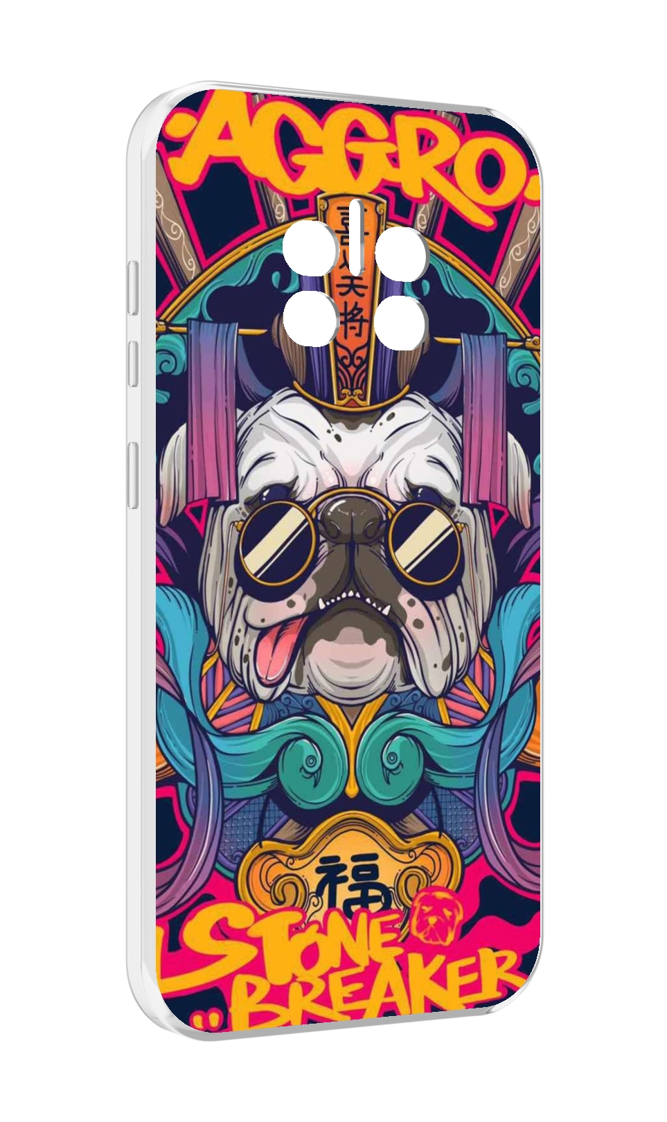 

Чехол MyPads мопс агро яркая для Doogee V11, Прозрачный, Tocco