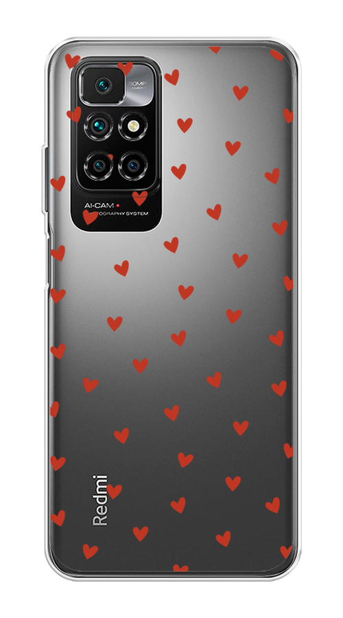 

Чехол на Xiaomi Redmi 10 "Red hearts", Красный;прозрачный, 311350-1