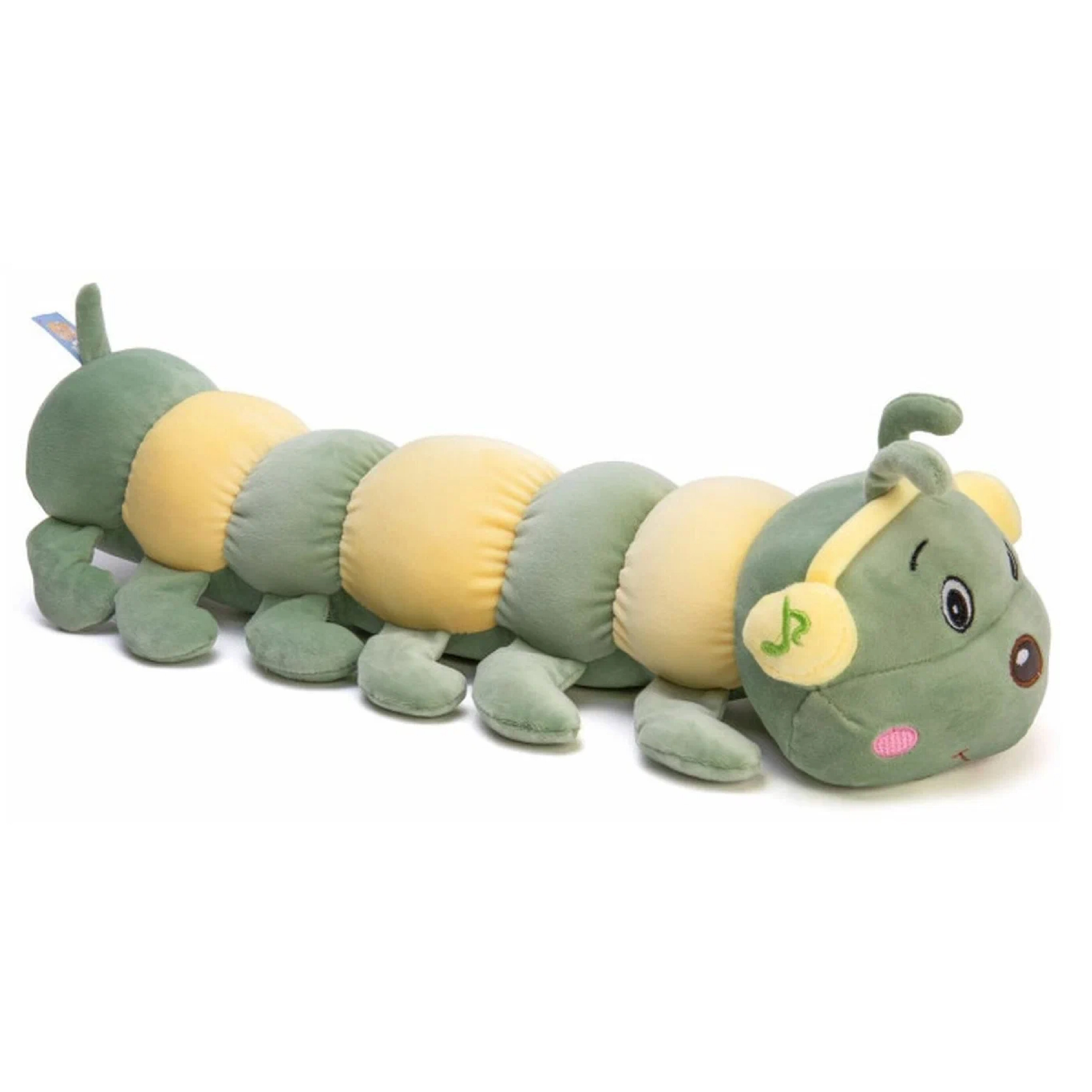 Мягкая игрушка La-LaLand Гусеница, зелено-желтый, 80 см