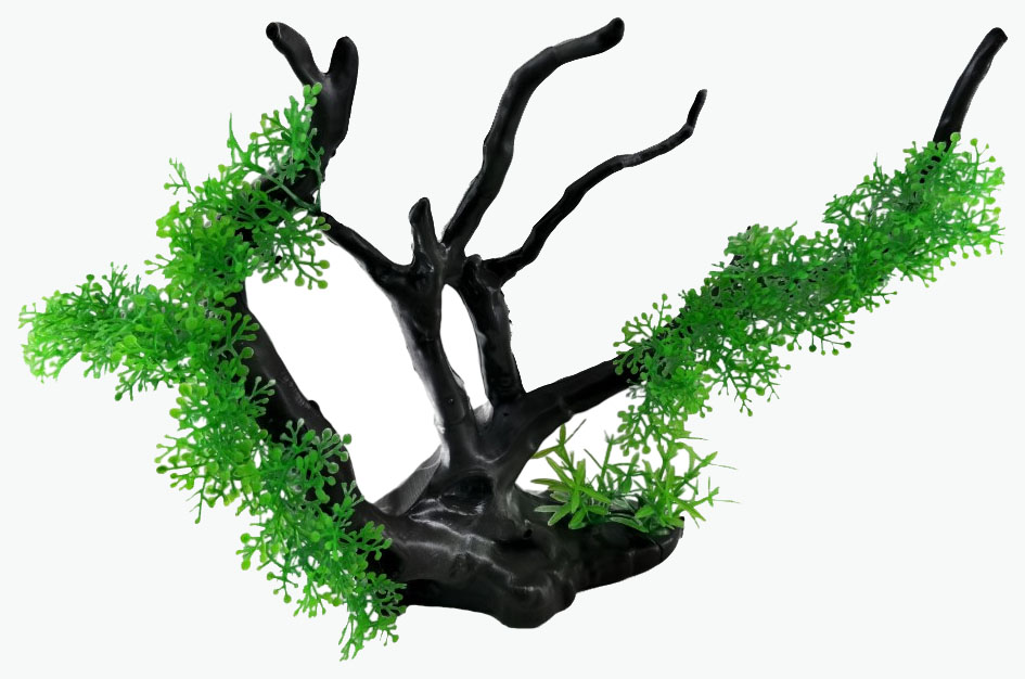 

Искусственный декор для аквариума Коряга с растениями, 25х18 см