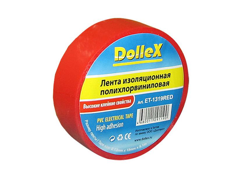 фото Лента изоляционная пвх (pvc) красная 19 мм х 9,10 м dollex