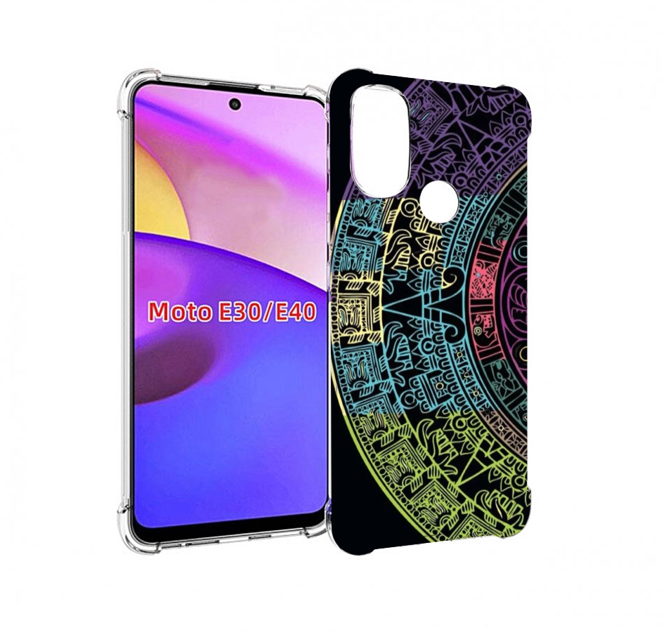 

Чехол бампер MyPads орнамент полукруга для Motorola Moto E30., Прозрачный, Tocco