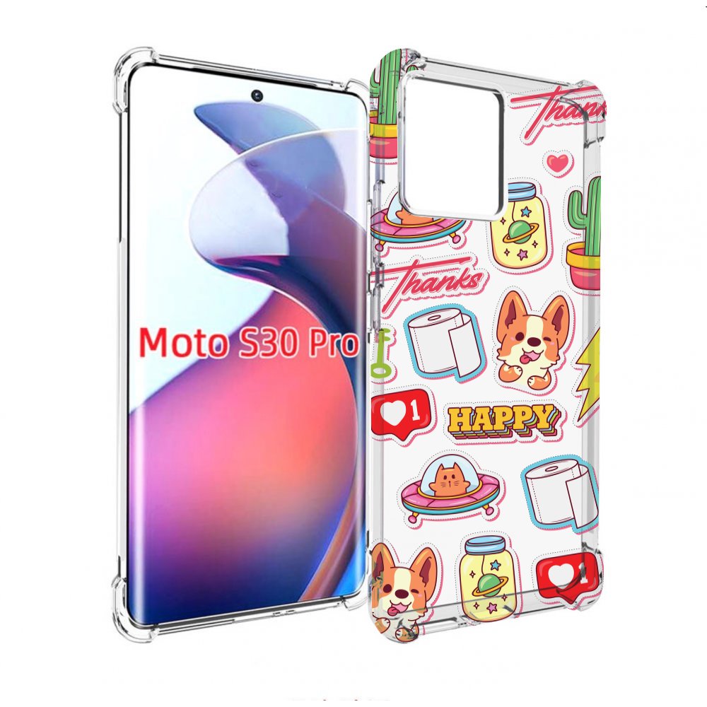 

Чехол MyPads милые-стикеры-корги для Motorola Moto S30 Pro, Прозрачный, Tocco