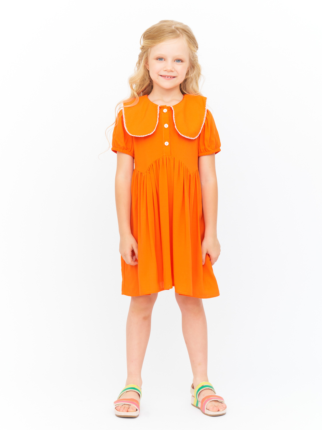 Платье детское Prime Baby PPP05504, оранжевый, 122 пальто детское prime baby ppl00522 темно голубой 128