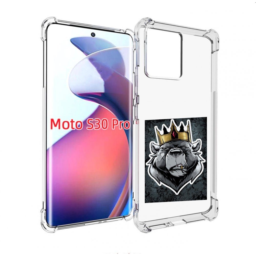 

Чехол MyPads медведь с короной для Motorola Moto S30 Pro, Прозрачный, Tocco