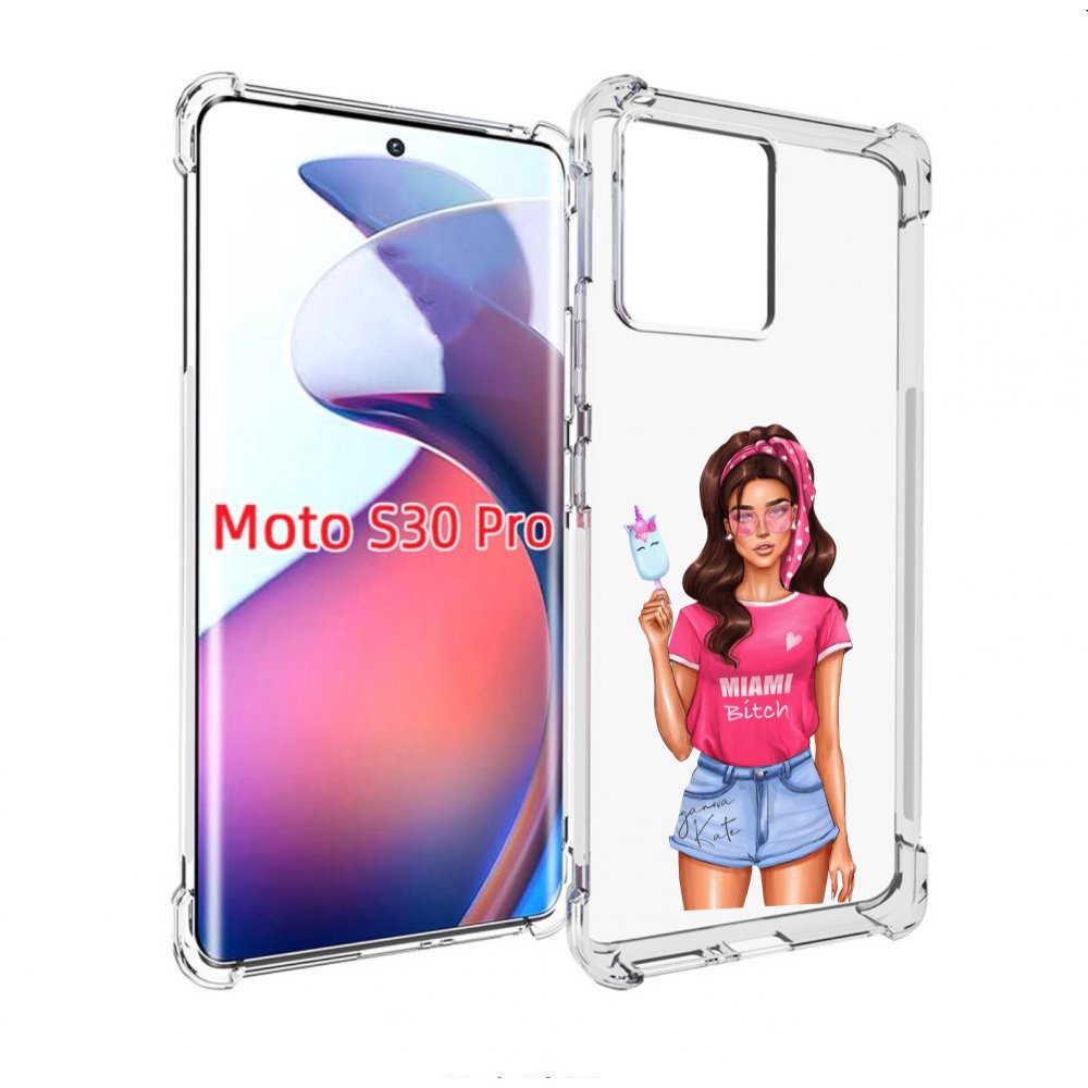 

Чехол MyPads майами-битч женский для Motorola Moto S30 Pro, Прозрачный, Tocco