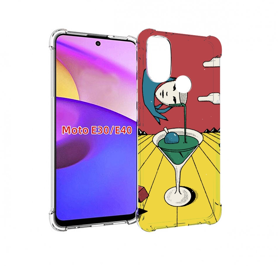 

Чехол бампер MyPads необычный напиток для Motorola Moto E30., Прозрачный, Tocco