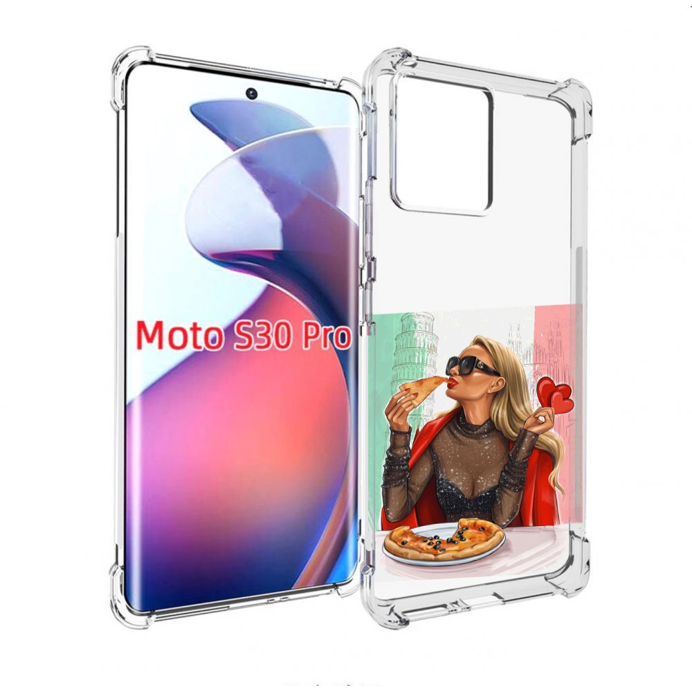 

Чехол MyPads любительница-пиццы женский для Motorola Moto S30 Pro, Прозрачный, Tocco