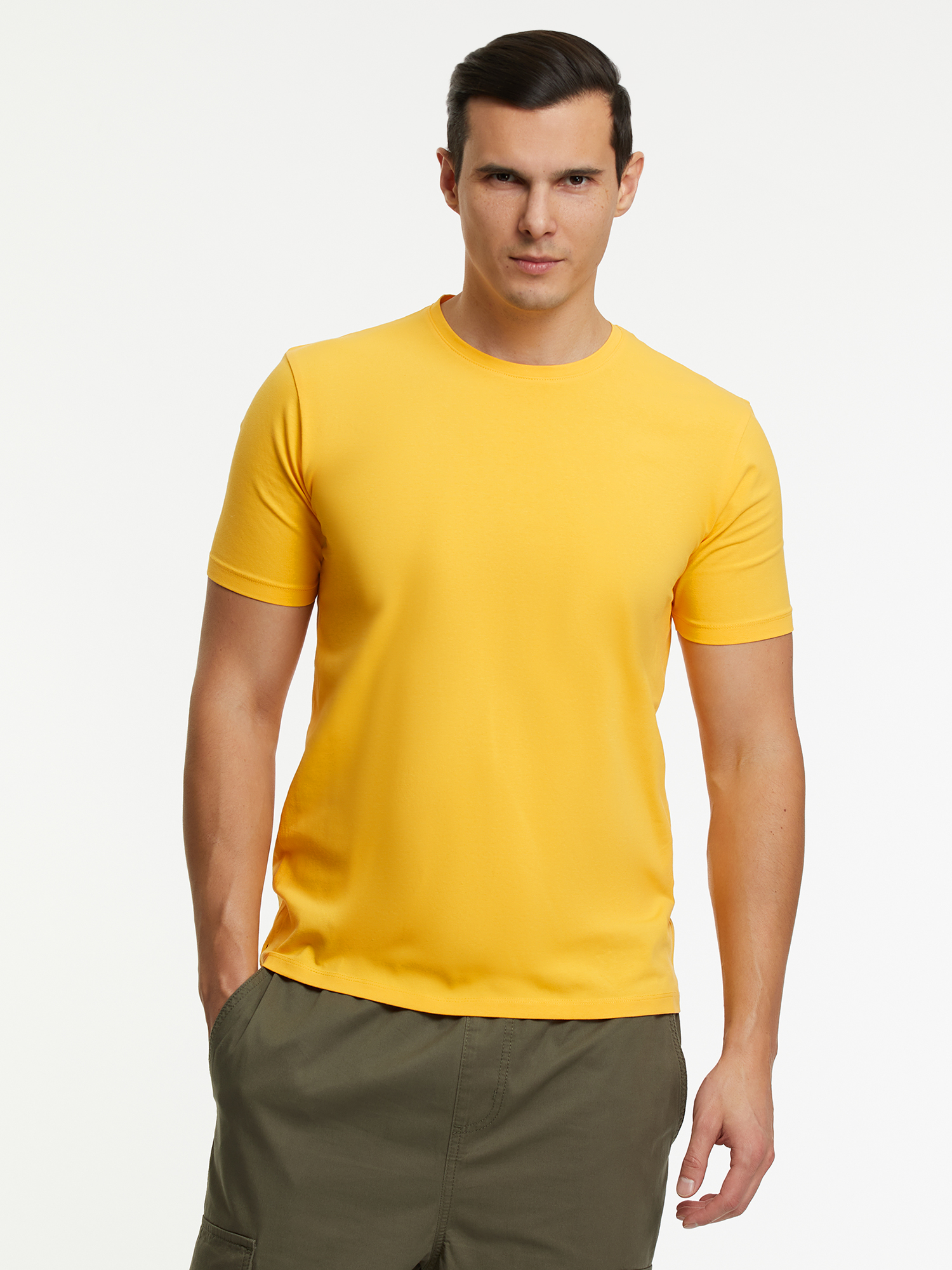 

Футболка мужская oodji 5B611004M желтая 2XL, Желтый, 5B611004M