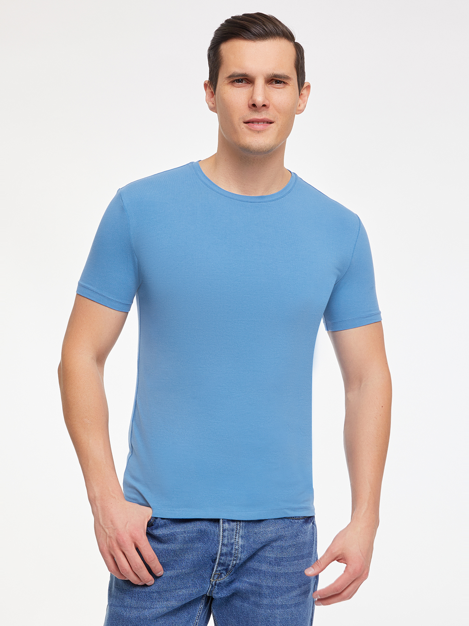

Футболка мужская oodji 5B611004M синяя XL, Синий, 5B611004M