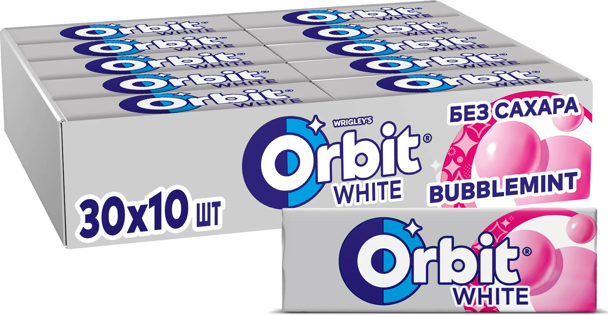 Жевательная резинка Orbit White Bubblemint 13.6 гр 30 шт / Orbit Баблминт