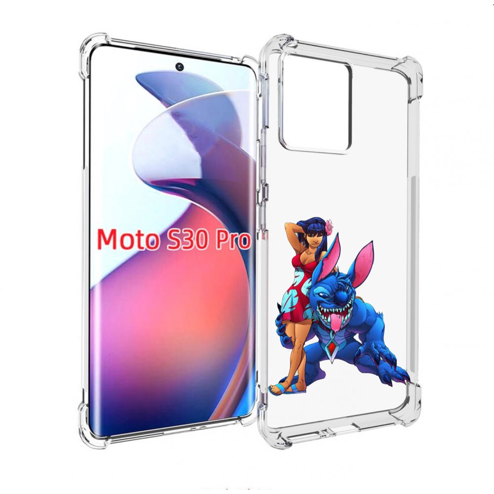 

Чехол MyPads лило и накаченный стич детский для Motorola Moto S30 Pro, Прозрачный, Tocco