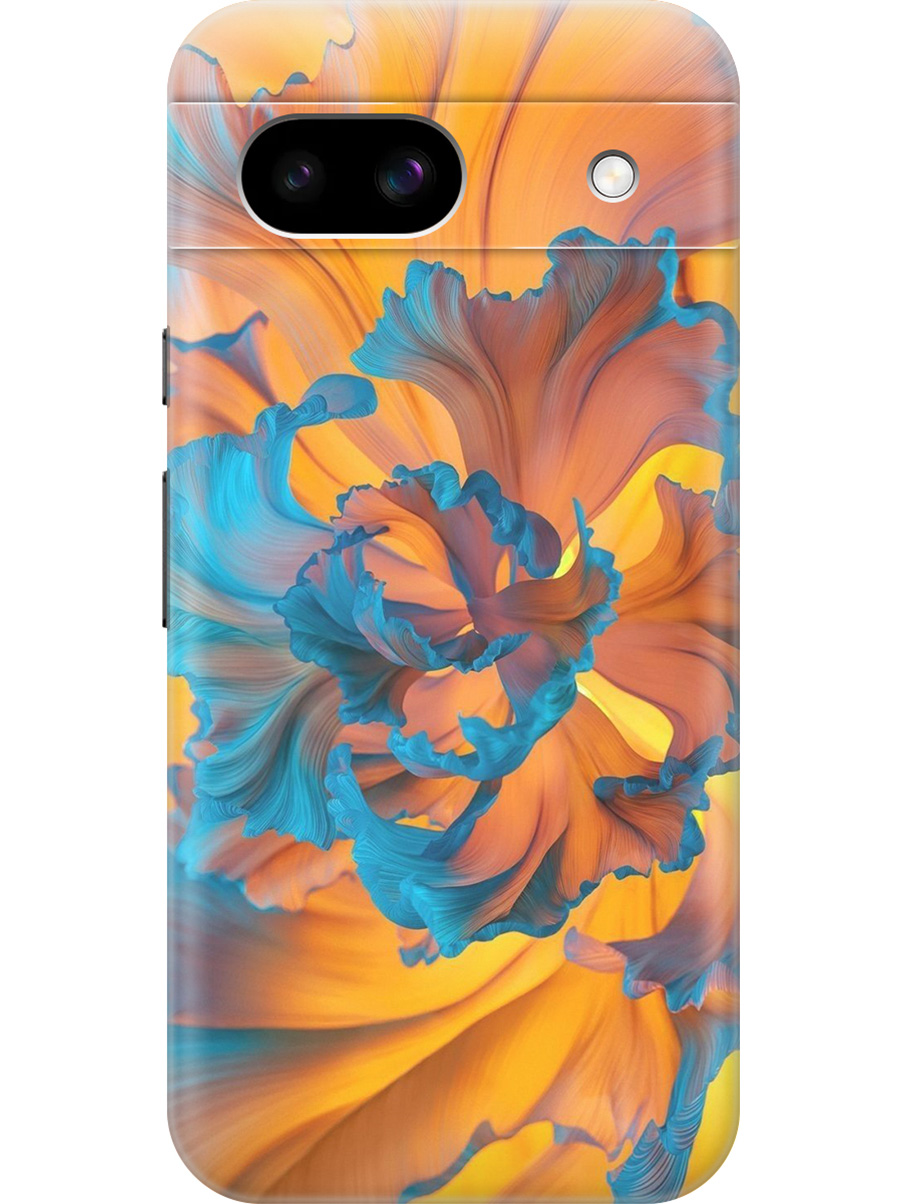 

Силиконовый чехол на Google Pixel 8a с принтом "Желто-голубой цветок", Прозрачный;голубой;желтый, 784809122