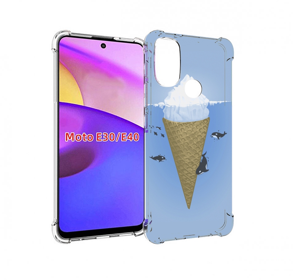 

Чехол бампер MyPads мороженное-у-косаток для Motorola Moto E30., Прозрачный, Tocco