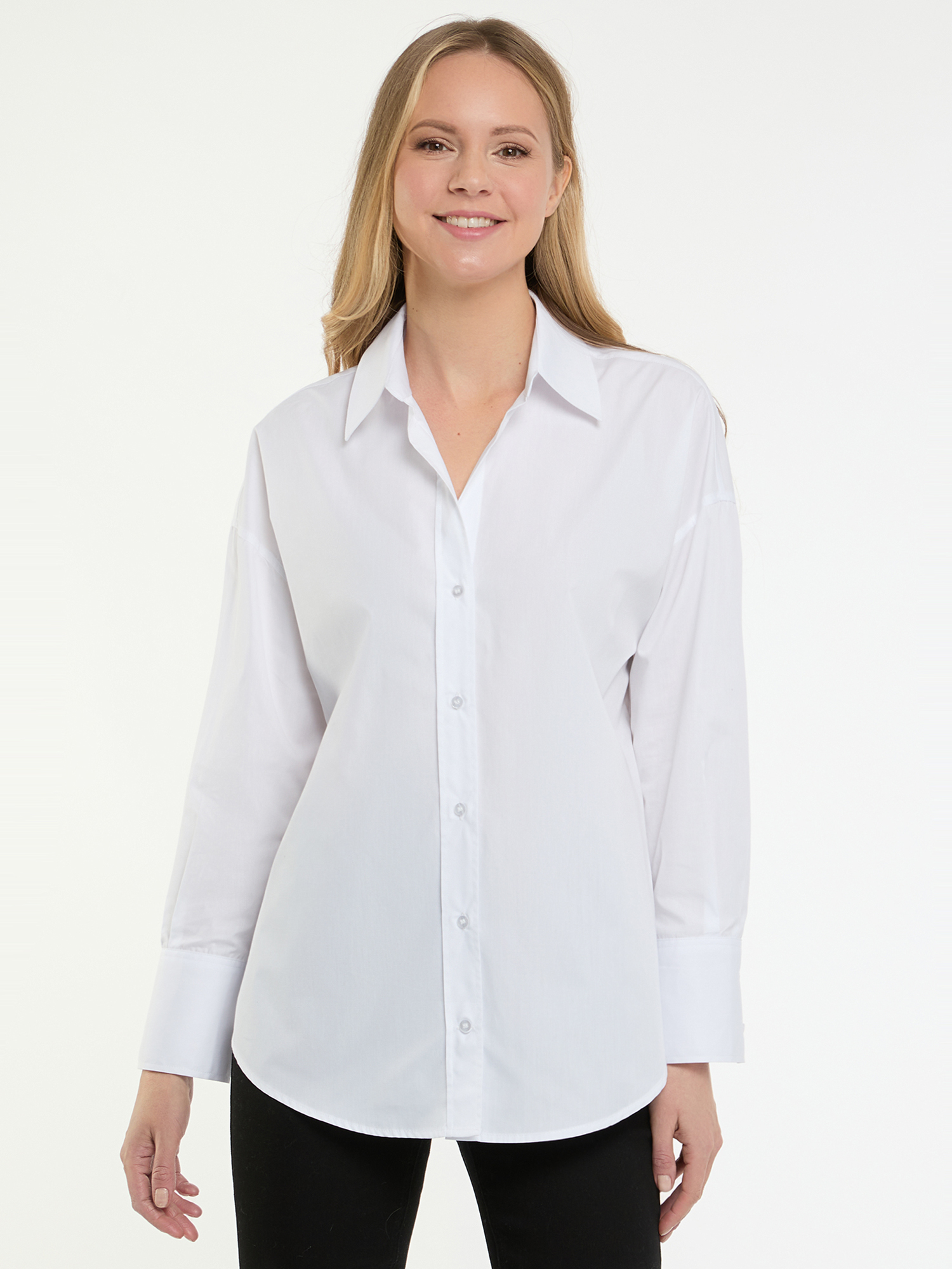 Рубашка женская oodji 13K11035-1 белая 42 EU