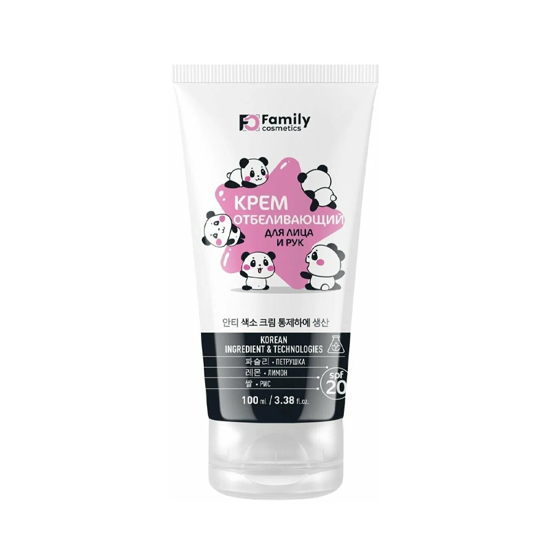 Крем для лица и рук Family Cosmetics Panda Отбеливающий 100 мл