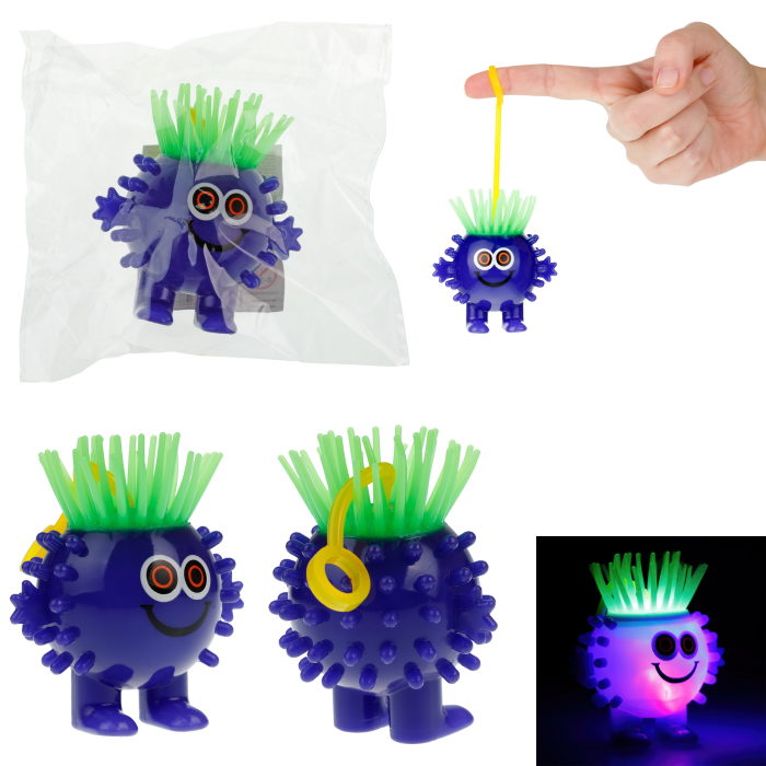 Игрушка-антистресс 1Toy Йо-Ёжик Тролль со светом фиолетовый интерактивная игрушка 1toy robo pets робо щенок т16801 светло фиолетовый