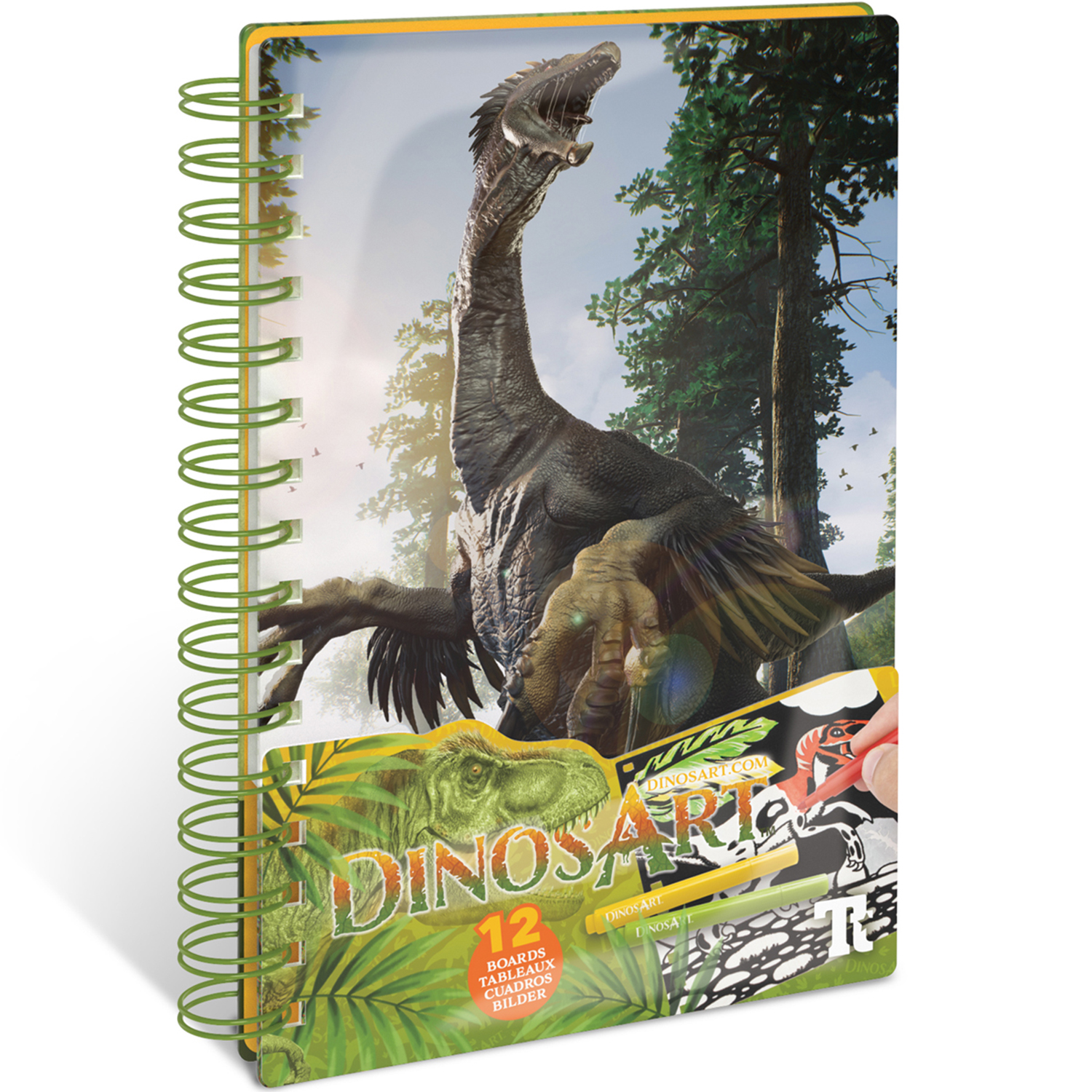 Раскраска - скетчбук с бархатными страницами, DinosArt 15204_NSDA, 22 см.