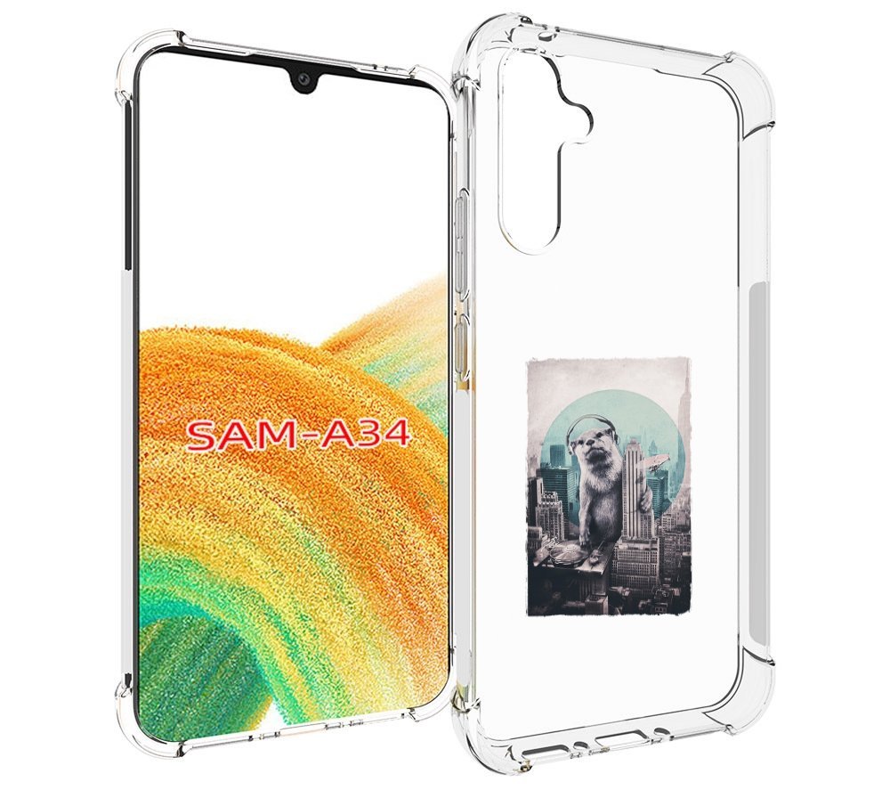 

Чехол MyPads выдра в городе для Samsung Galaxy A34, Tocco