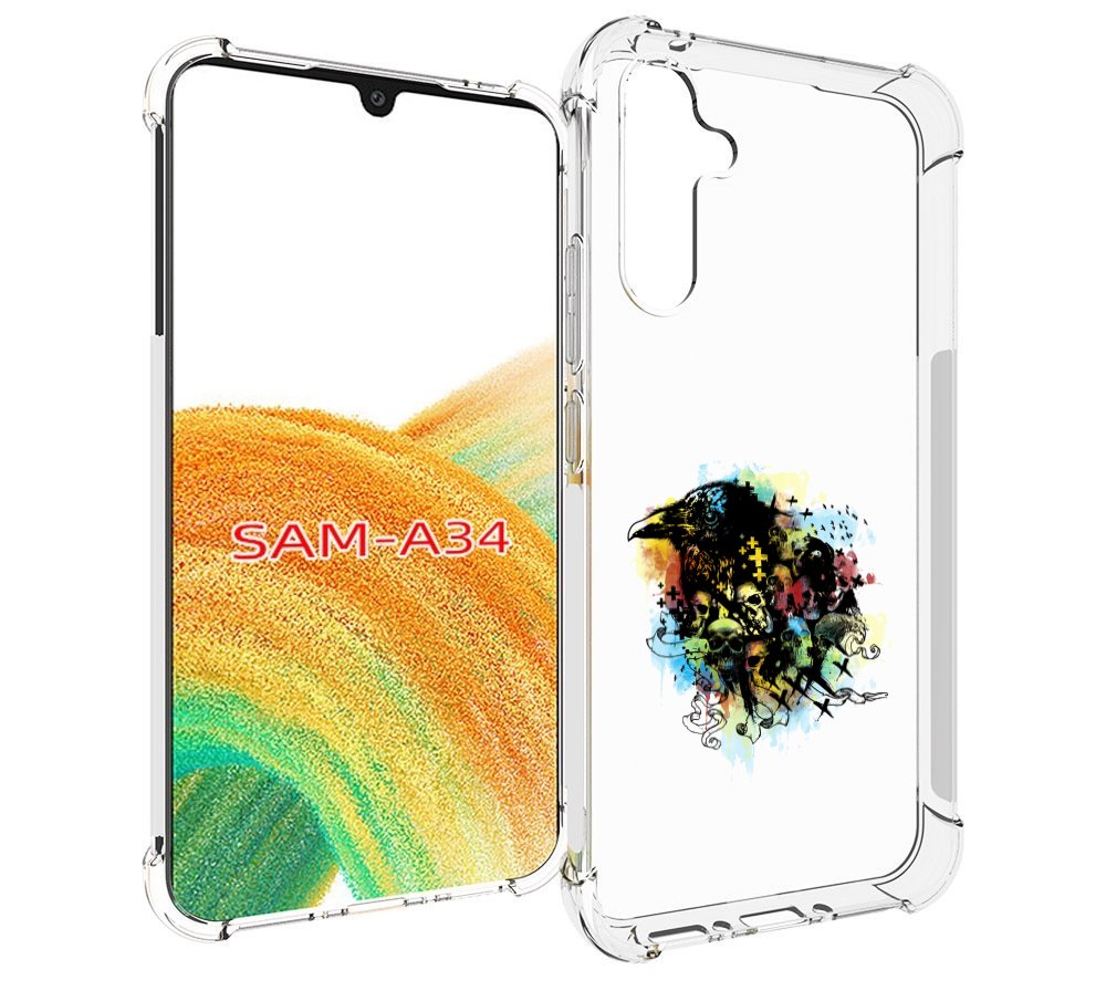 

Чехол MyPads ворон и черепа для Samsung Galaxy A34, Tocco