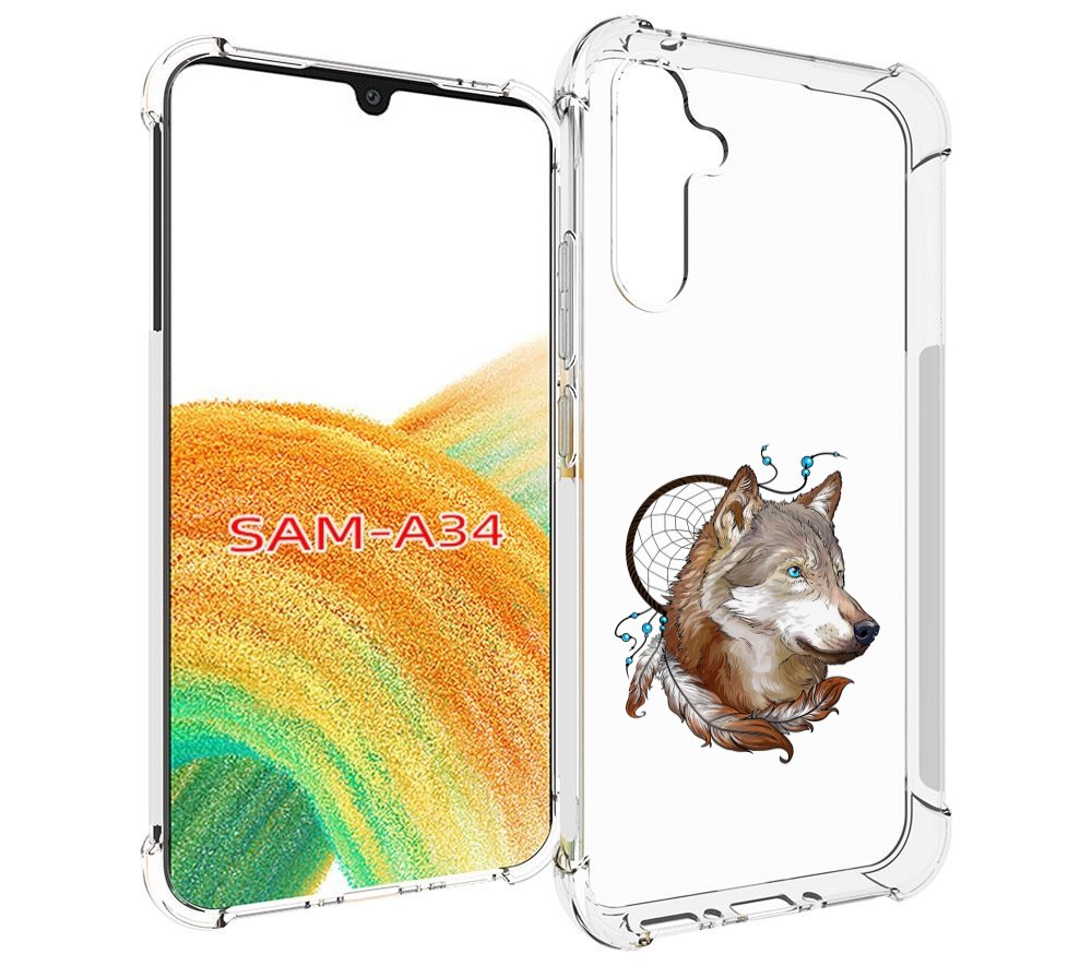 

Чехол MyPads волк и ловец снов для Samsung Galaxy A34, Tocco