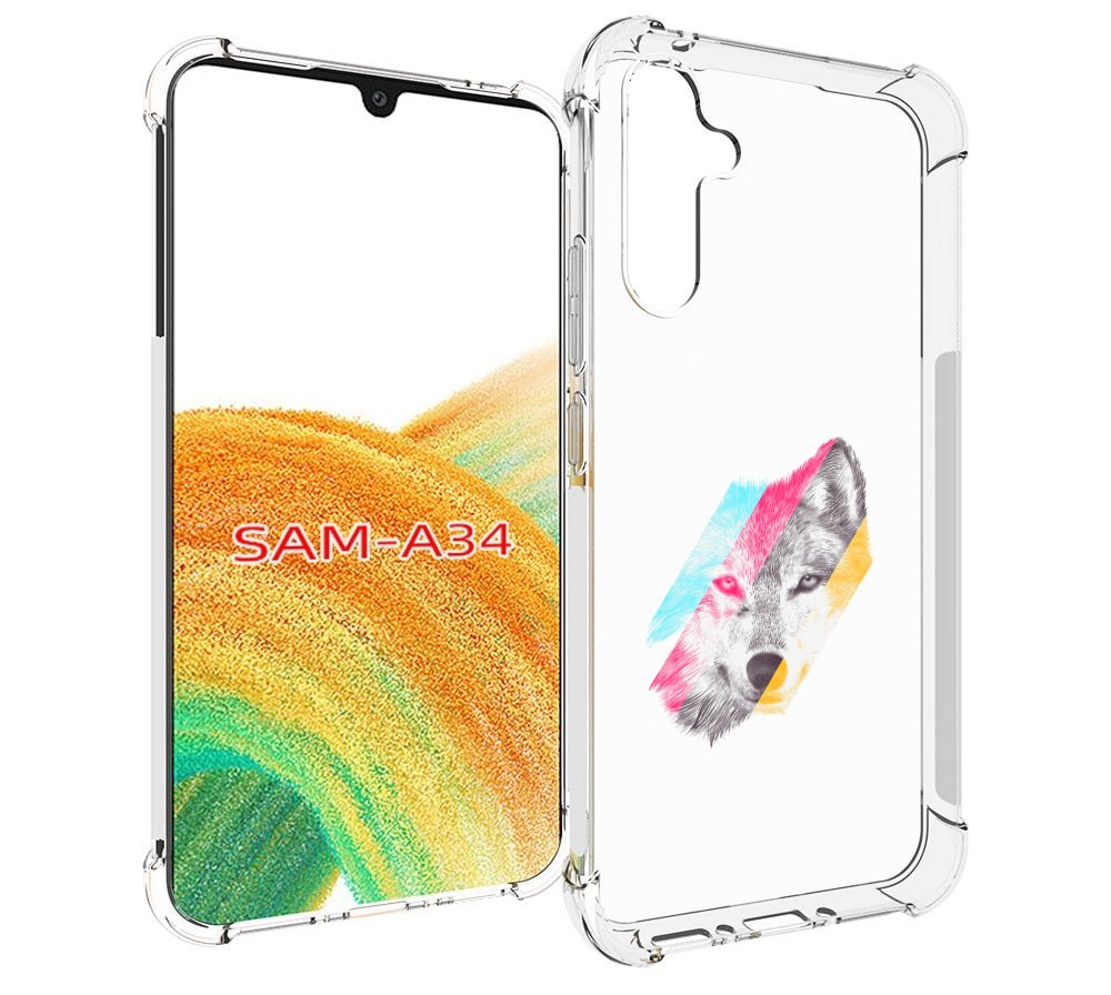 

Чехол MyPads волк градиент для Samsung Galaxy A34, Tocco