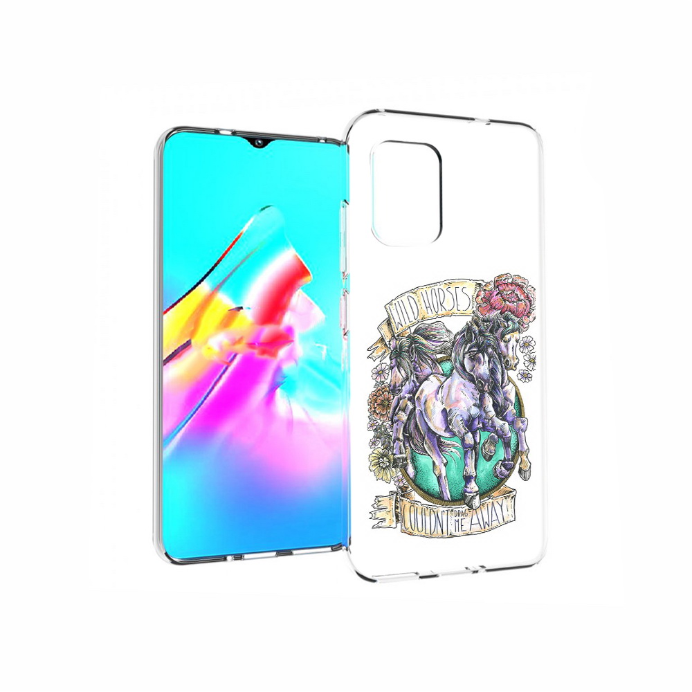 

Чехол MyPads Tocco для Asus Zenfone 8 рисунок коней в цветах, Прозрачный, Tocco
