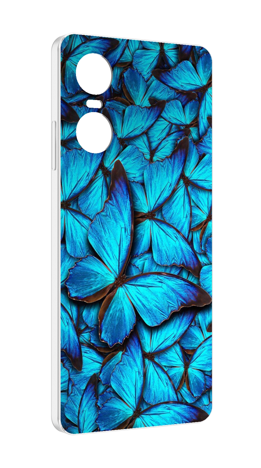 

Чехол Mypads Бирюзовые Бабочки Для Tecno Pop 6 Pro, Прозрачный, Tocco