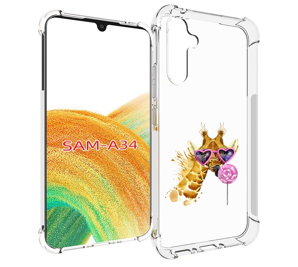 

Чехол MyPads акварельный жираф для Samsung Galaxy A34, Tocco