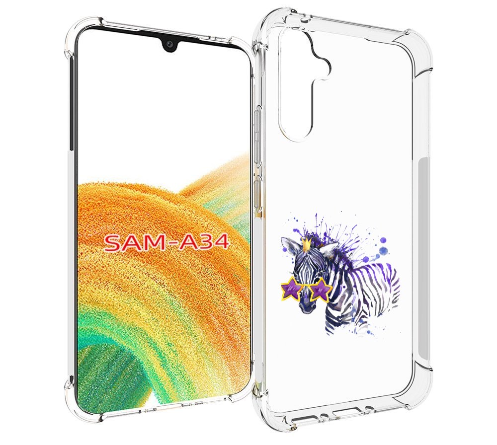 

Чехол MyPads акварельная зебра для Samsung Galaxy A34, Tocco