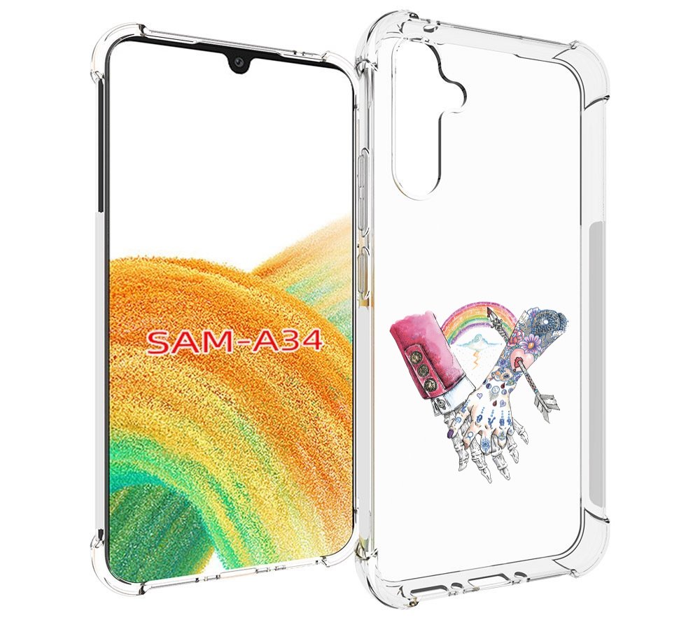 

Чехол MyPads абстракция руки в татуировках для Samsung Galaxy A34, Tocco