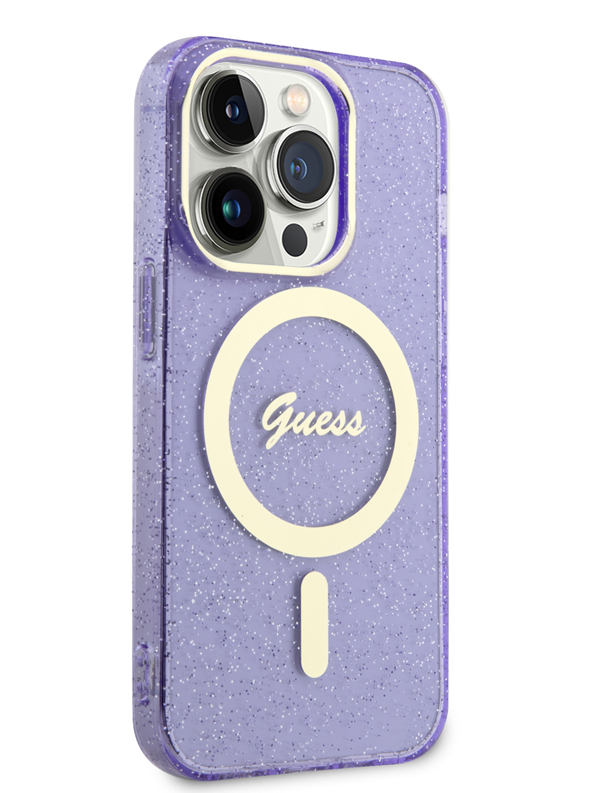 

Чехол Guess для iPhone 14 Pro с MagSafe Purple/Gold, Фиолетовый, PC/TPU MagSafe