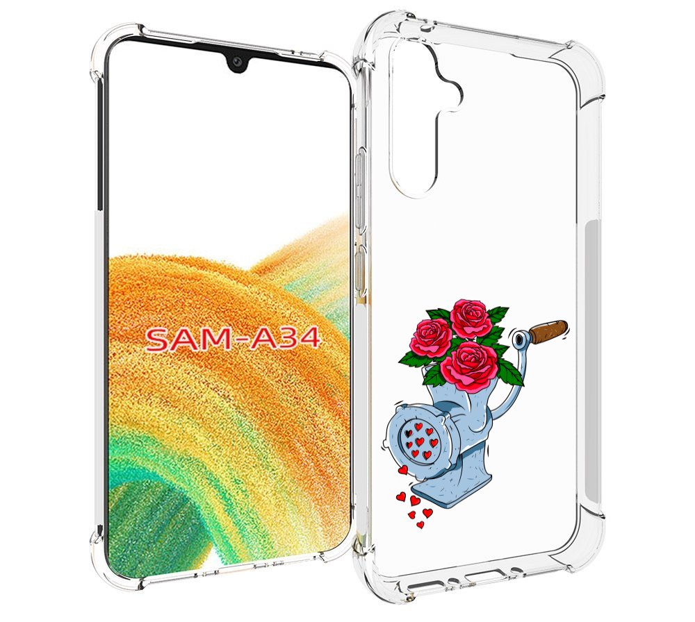 

Чехол MyPads Цветочные сердца для Samsung Galaxy A34, Tocco